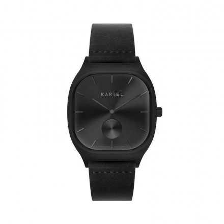 SINCLAIR 42MM BLACK LEATHER STRAP WATCH