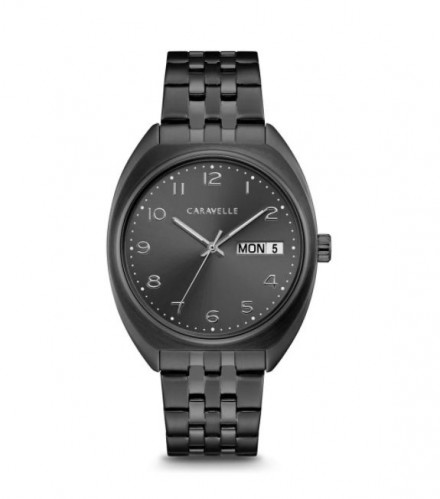 Caravelle by Bulova Mens 45C115 Gunmetal IP Stainless Bracelet Watch