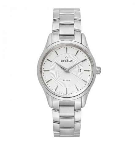Eterna Men's 2520.41.11.0274 'Artena' Silver Dial Stainless Steel Quartz Swiss Made Watch