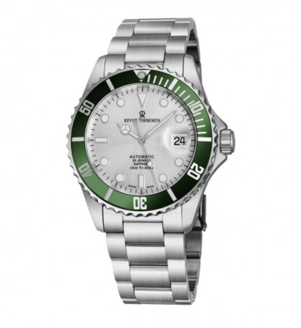 Revue Thommen Men's 17571.2124 'Diver' Silver Dial Stainless Steel Bracelet Swiss Automatic Watch
