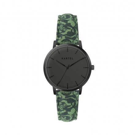 ISLA 34MM GREEN FABRIC STRAP WATCH