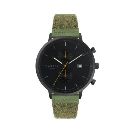 KNOYDART 43MM GREEN FABRIC STRAP WATCH