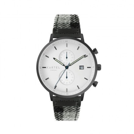 KNOYDART 43MM GREY TARTAN STRAP WATCH