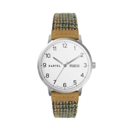 MORRIS 40MM BROWN FABRIC STRAP WATCH