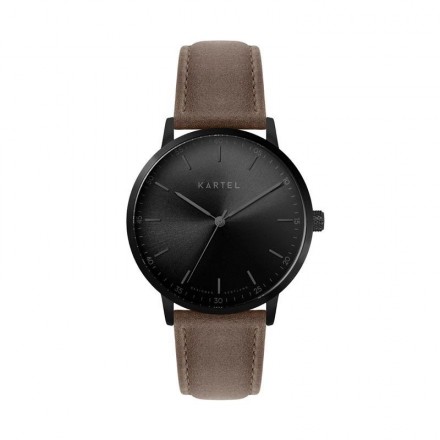 HUME 40MM BROWN LEATHER STRAP WATCH