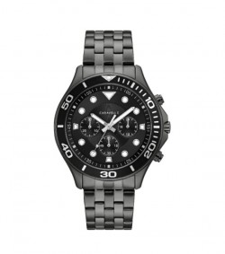 Caravelle Designed by Bulova Men's 45A144 Black Stainless Chrono Bracelet Watch