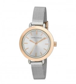 Laura Ashley Ladies Two Toned Rose Gold Mesh Watch