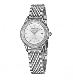 Eterna Women's 2956.50.13.1742 'Heritage 1948 For Her' Silver Dial Stainless Steel Diamond Automatic Watch