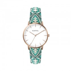 ISLA 34MM BLUE FABRIC STRAP WATCH