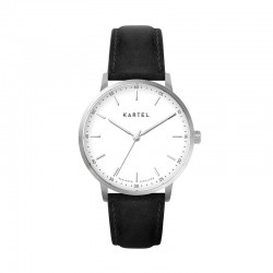 HUME 40MM BLACK LEATHER STRAP WATCH