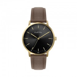 HUME 40MM BROWN LEATHER STRAP WATCH