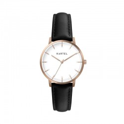 ISLA 34MM BLACK LEATHER STRAP WATCH