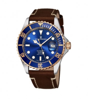 Revue Thommen 17571.2555 'Diver' Blue Dial Brown Leather Strap Date Automatic Watch