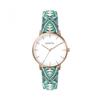 ISLA 34MM BLUE FABRIC STRAP WATCH