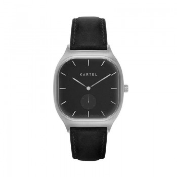 SINCLAIR 42MM BLACK LEATHER STRAP WATCH