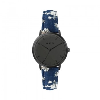 ISLA 34MM BLUE FABRIC STRAP WATCH