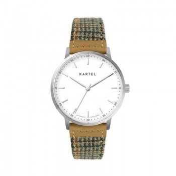 HUME 40MM BROWN FABRIC STRAP WATCH