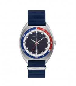 Caravelle by Bulova Mens 43B167 NATO Navy Nylon Strap Watch