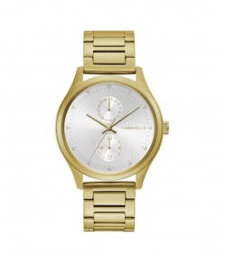 Caravelle by Bulova Mens 44C111 Gold-Tone Stainless Multifunction Bracelet Watch