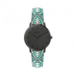 ISLA 34MM BLUE FABRIC STRAP WATCH