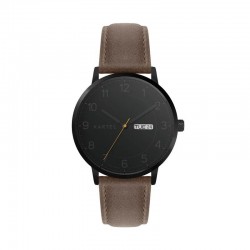MORRIS 40MM BROWN LEATHER STRAP WATCH