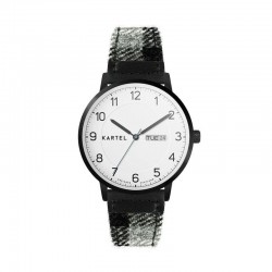 MORRIS 40MM GREY TARTAN STRAP WATCH