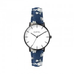 ISLA 34MM BLUE FABRIC STRAP WATCH