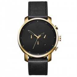 CHRONO GOLD BLACK LEATHER