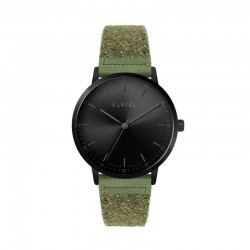HUME 40MM GREEN FABRIC STRAP WATCH