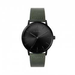 HUME 40MM GREEN LEATHER STRAP WATCH