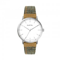 HUME 40MM BROWN FABRIC STRAP WATCH