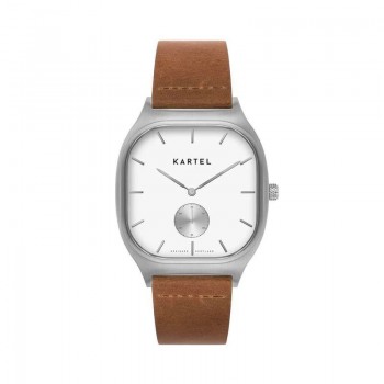 SINCLAIR 42MM TAN LEATHER STRAP WATCH