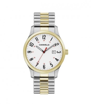Caravelle Designed by Bulova Men's 45B147 Easy Reader Two-Tone Stainless Expansion Bracelet Watch
