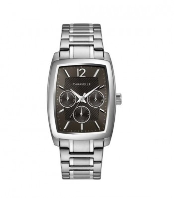Caravelle By Bulova Men's 43C118 Barrel Multifunction Stainless Bracelet Watch