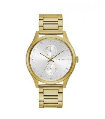 Caravelle by Bulova Mens 44C111 Gold-Tone Stainless Multifunction Bracelet Watch
