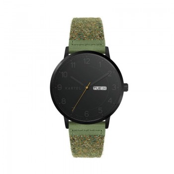 MORRIS 40MM GREEN FABRIC STRAP WATCH