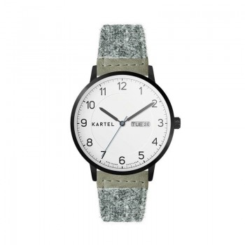 MORRIS 40MM GREY HARRIS TWEED STRAP WATCH