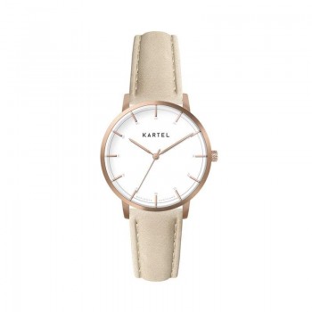 ISLA 34MM IVORY LEATHER STRAP WATCH